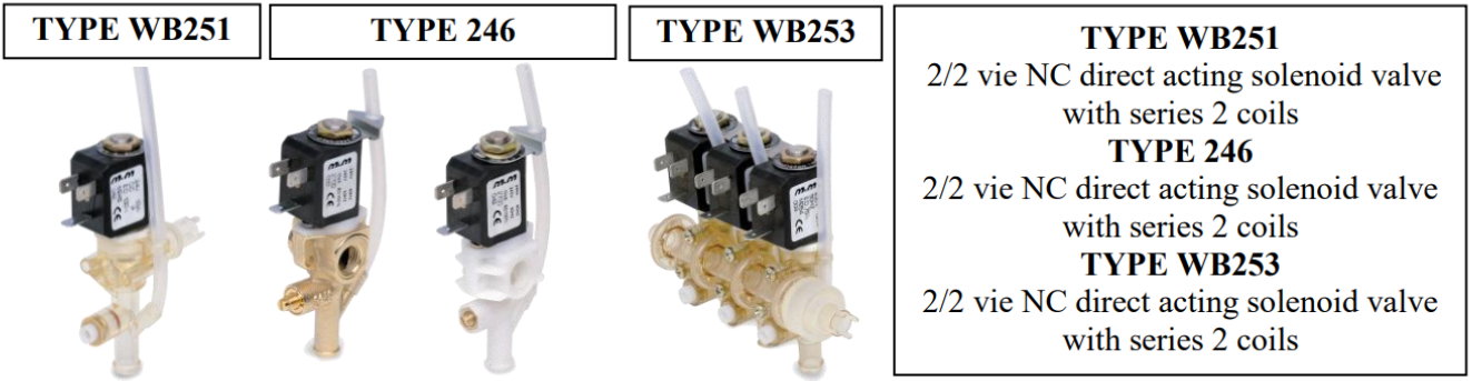 Solenoid Valves in Hot Drinks Dispensers; recommended valves